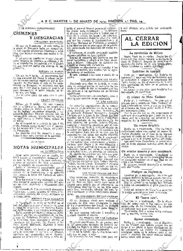 ABC MADRID 31-03-1914 página 14