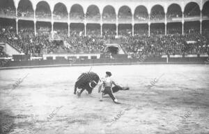 Un pase de Rodillas de Rafael Gómez (el Gallo) en la corrida del domingo pasado...