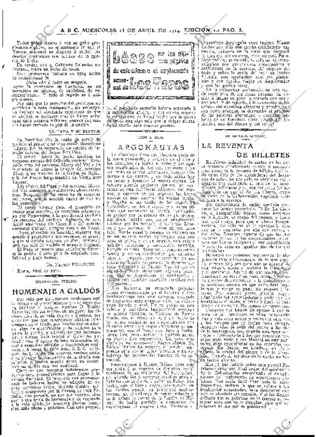 ABC MADRID 15-04-1914 página 5