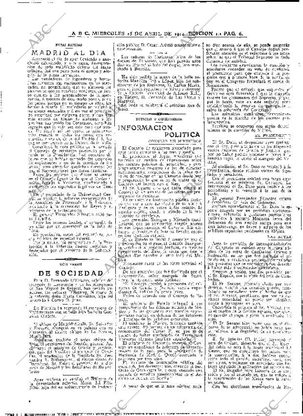 ABC MADRID 15-04-1914 página 6