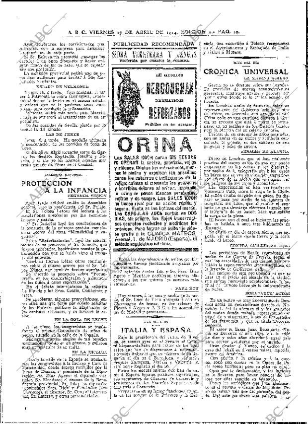 ABC MADRID 17-04-1914 página 10