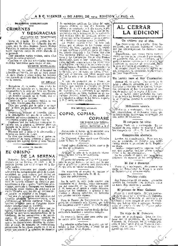 ABC MADRID 17-04-1914 página 15