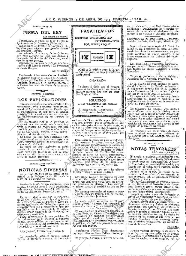 ABC MADRID 17-04-1914 página 16