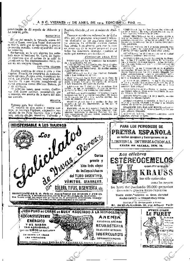 ABC MADRID 17-04-1914 página 17