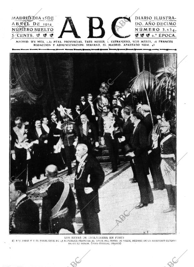 ABC MADRID 25-04-1914 página 1