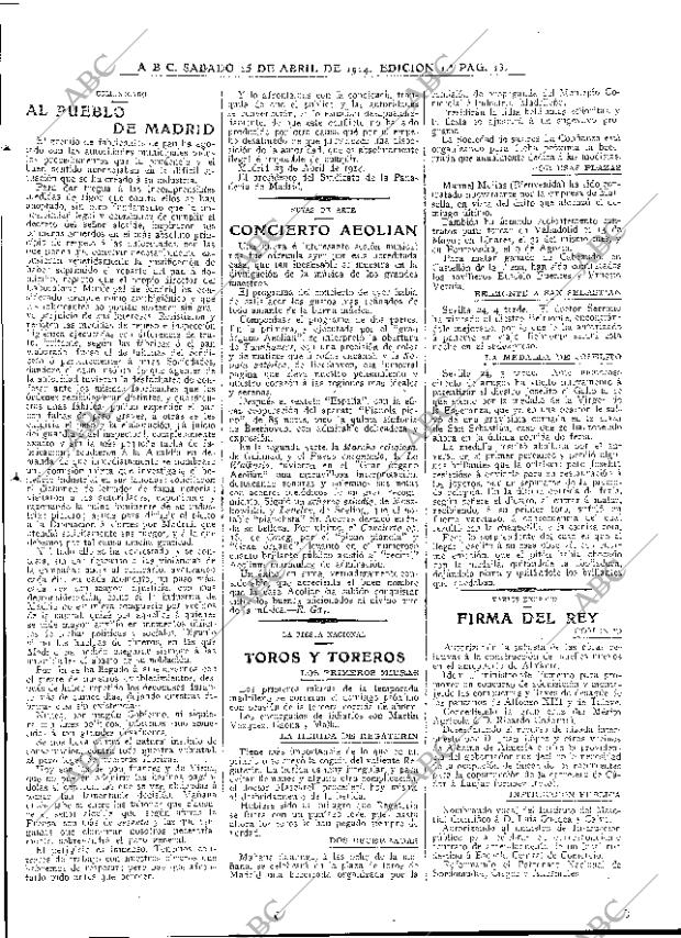 ABC MADRID 25-04-1914 página 13