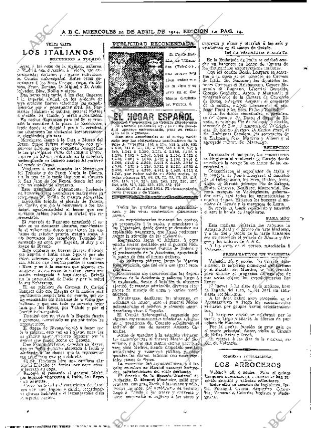 ABC MADRID 29-04-1914 página 14