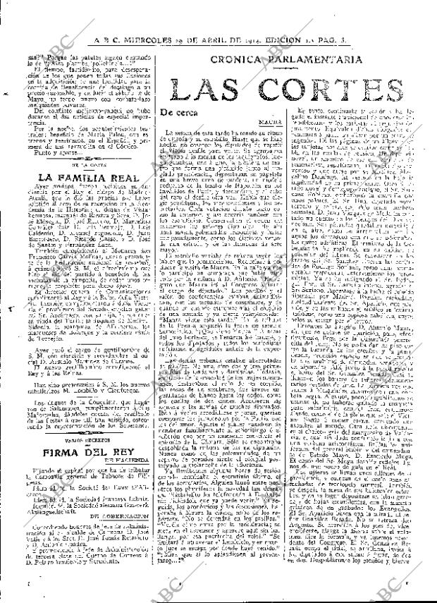 ABC MADRID 29-04-1914 página 5