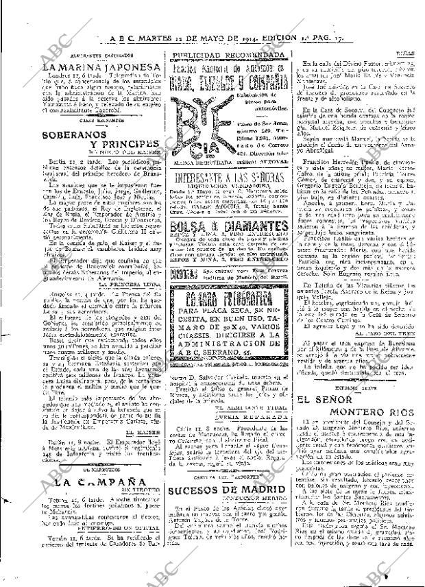 ABC MADRID 12-05-1914 página 17