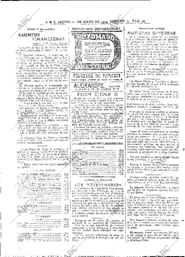 ABC MADRID 21-05-1914 página 16