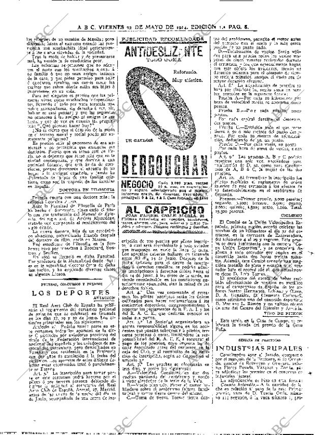 ABC MADRID 22-05-1914 página 8