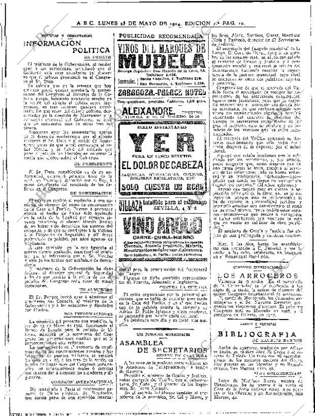 ABC MADRID 25-05-1914 página 10