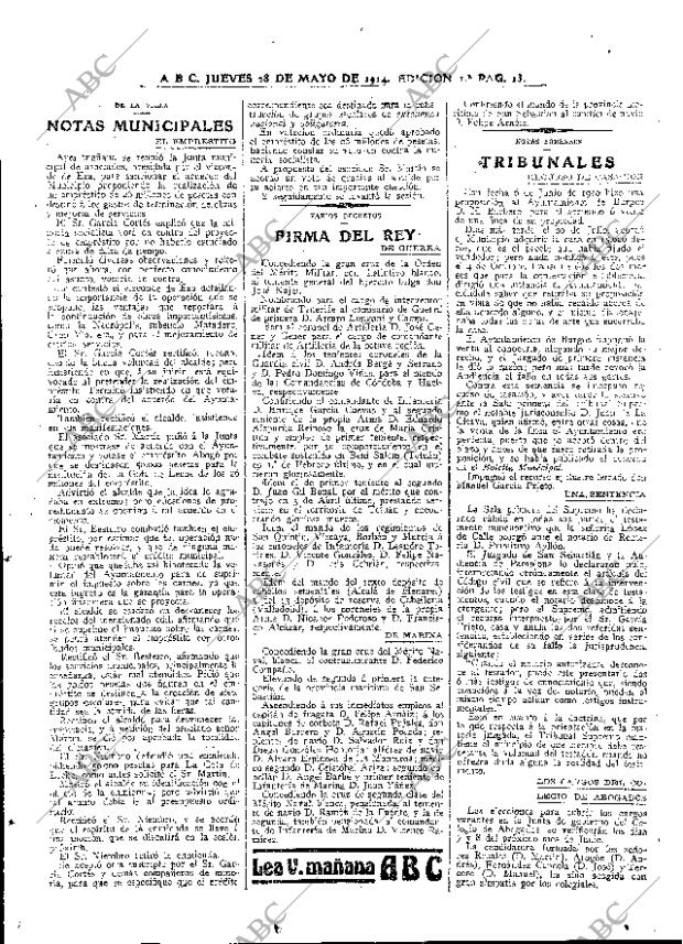 ABC MADRID 28-05-1914 página 13