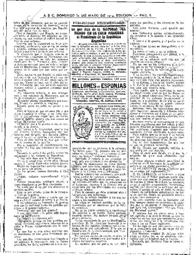 ABC MADRID 31-05-1914 página 8