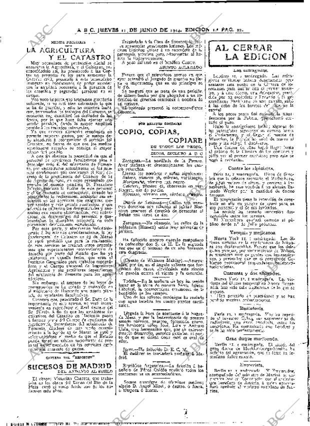 ABC MADRID 11-06-1914 página 22