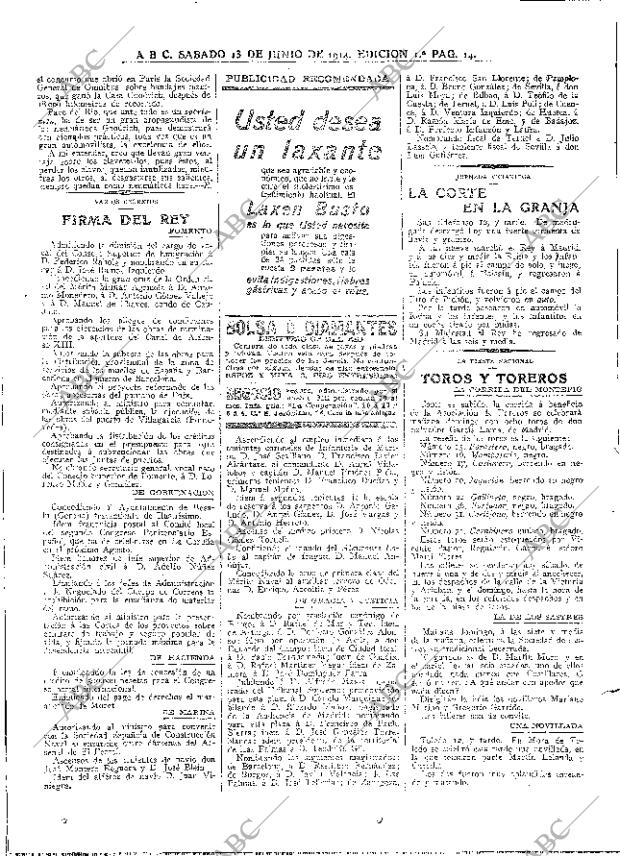 ABC MADRID 13-06-1914 página 14