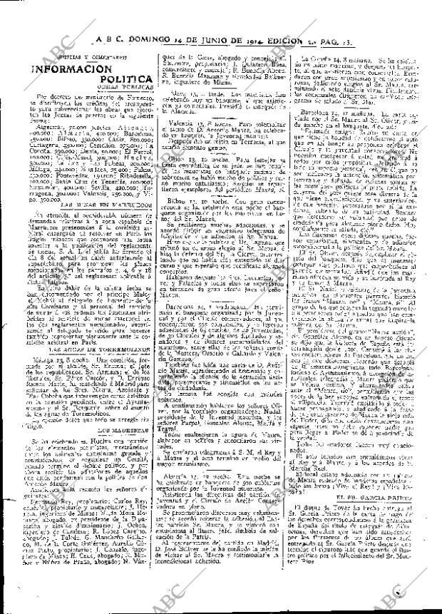 ABC MADRID 14-06-1914 página 13
