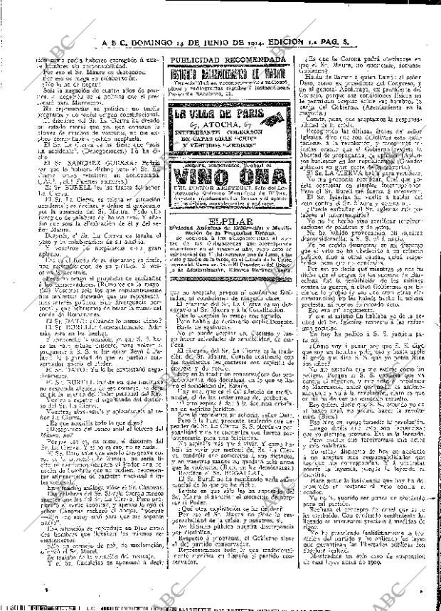 ABC MADRID 14-06-1914 página 8
