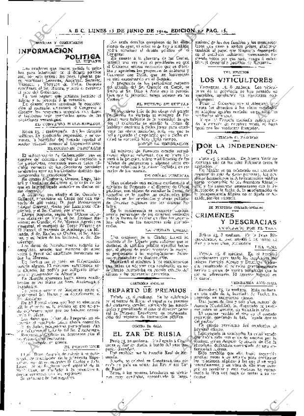 ABC MADRID 15-06-1914 página 15