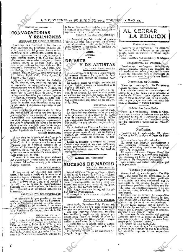 ABC MADRID 19-06-1914 página 21