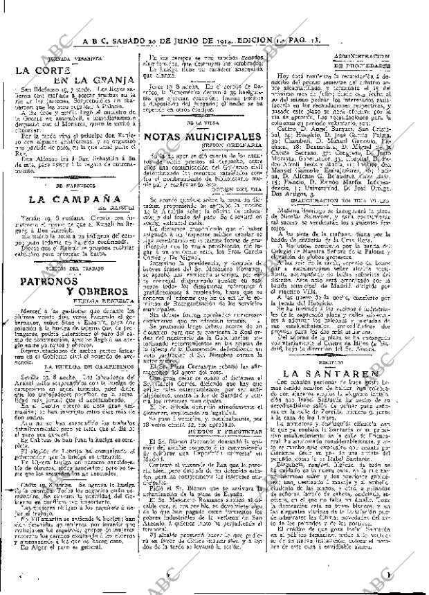 ABC MADRID 20-06-1914 página 13