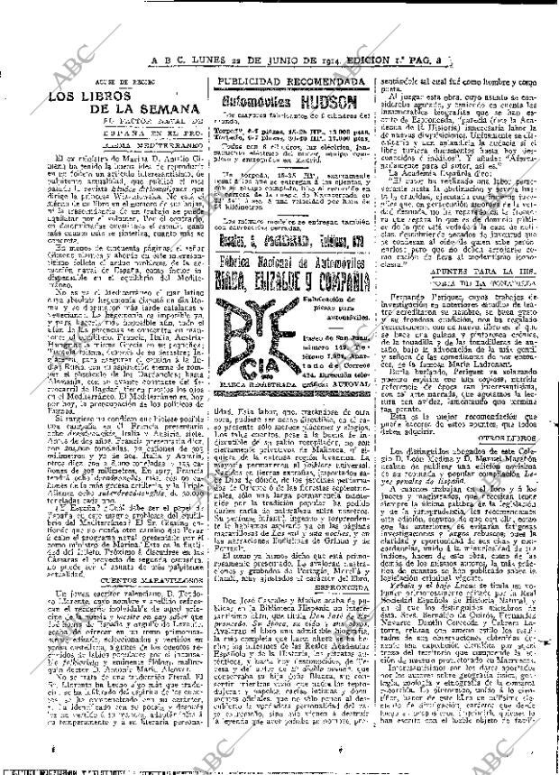 ABC MADRID 22-06-1914 página 8