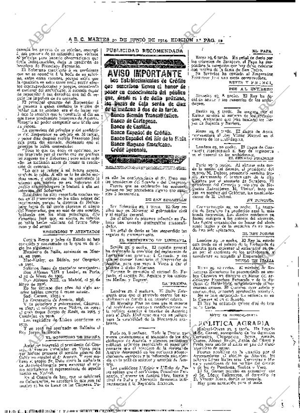ABC MADRID 30-06-1914 página 12