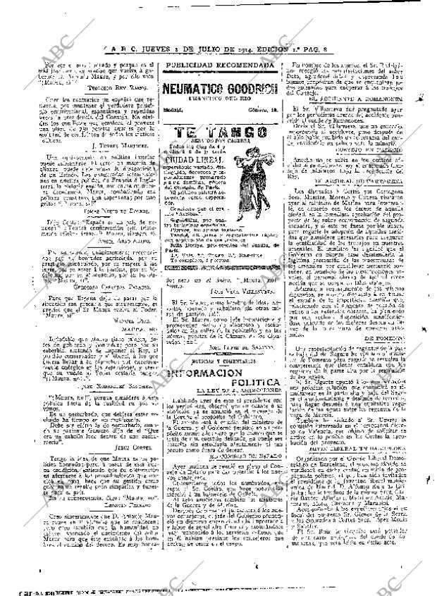 ABC MADRID 02-07-1914 página 8