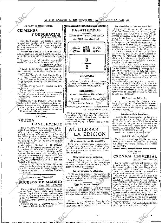 ABC MADRID 11-07-1914 página 16