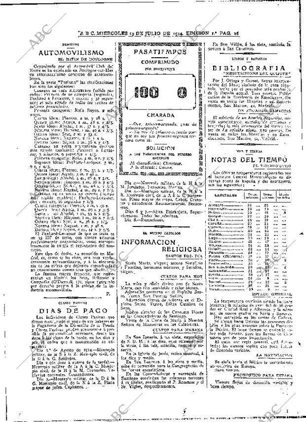 ABC MADRID 29-07-1914 página 16