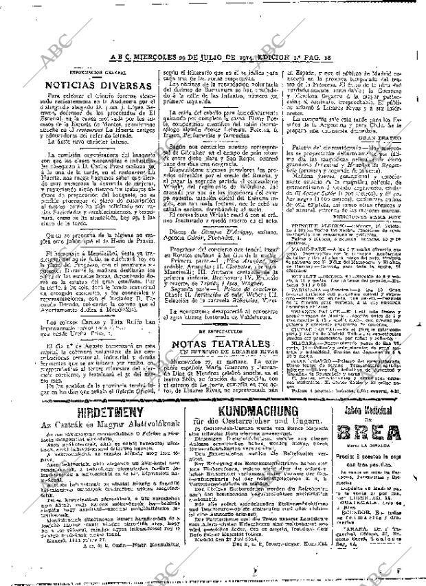 ABC MADRID 29-07-1914 página 18