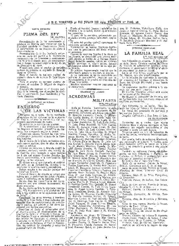ABC MADRID 31-07-1914 página 16