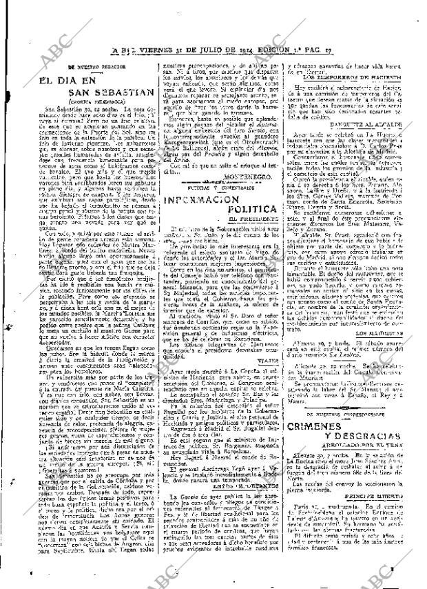 ABC MADRID 31-07-1914 página 17