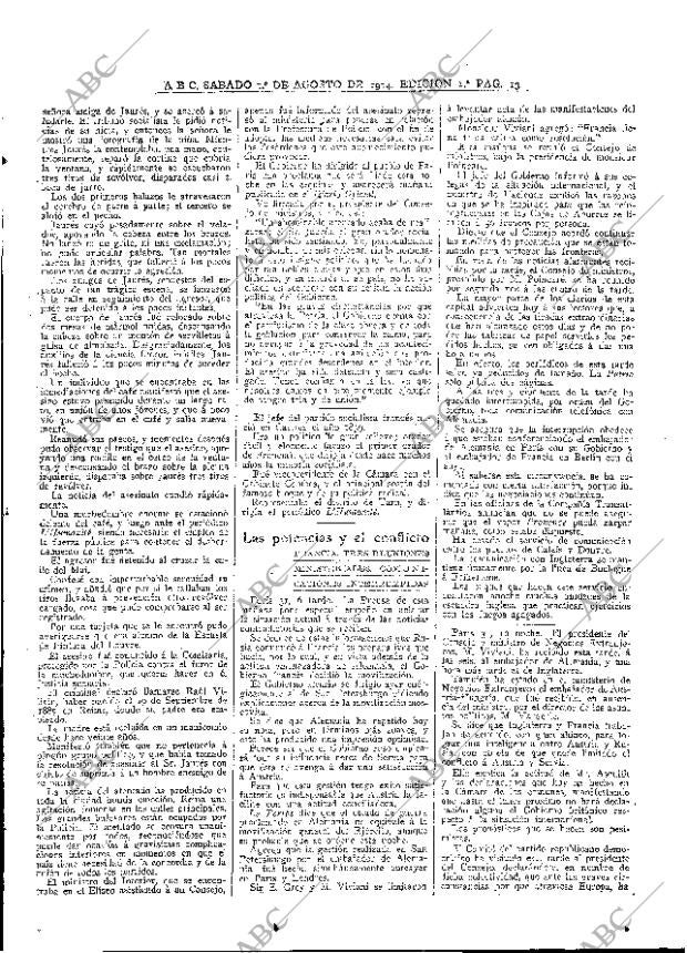 ABC MADRID 01-08-1914 página 13