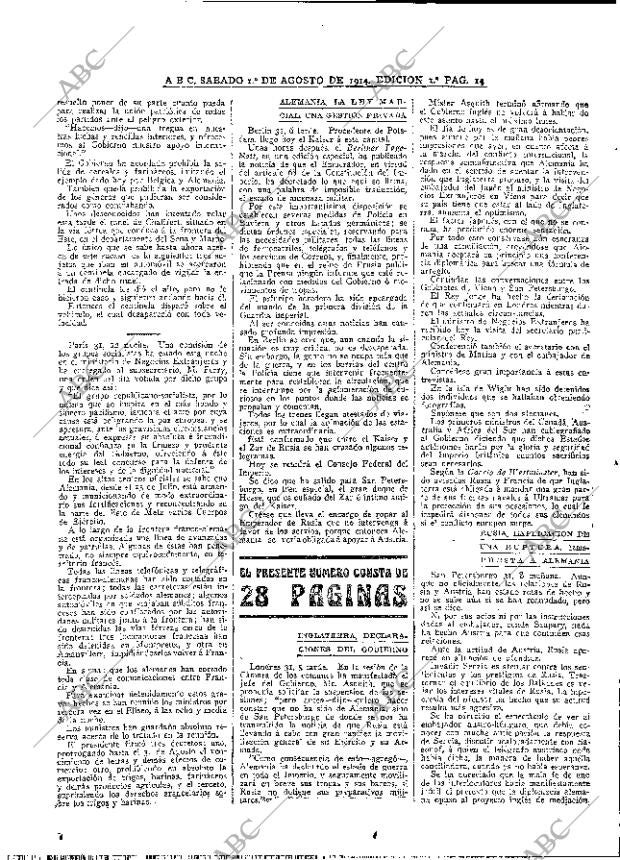 ABC MADRID 01-08-1914 página 14