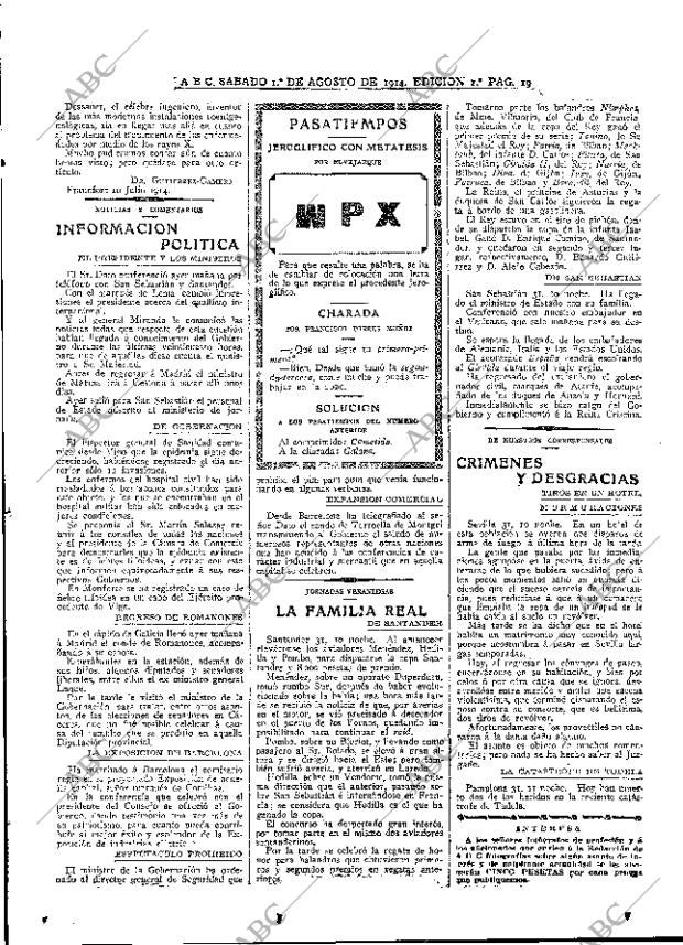 ABC MADRID 01-08-1914 página 19