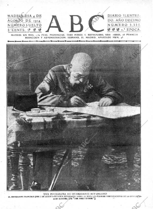 ABC MADRID 04-08-1914 página 1