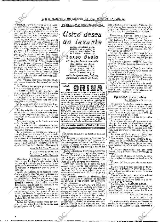 ABC MADRID 04-08-1914 página 10
