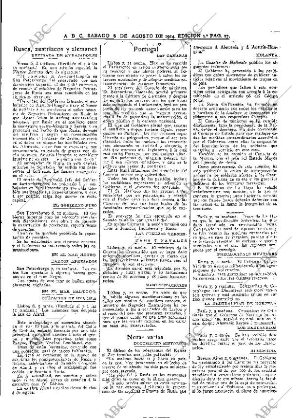ABC MADRID 08-08-1914 página 17