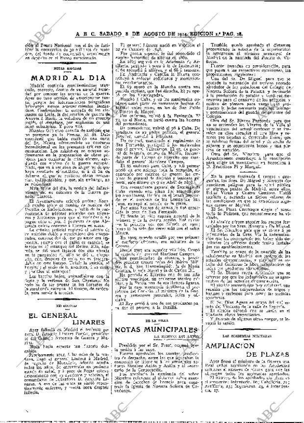 ABC MADRID 08-08-1914 página 18