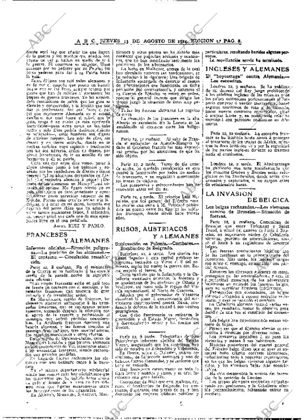 ABC MADRID 13-08-1914 página 8