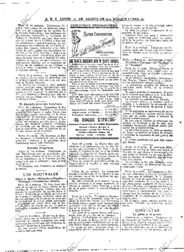 ABC MADRID 17-08-1914 página 10