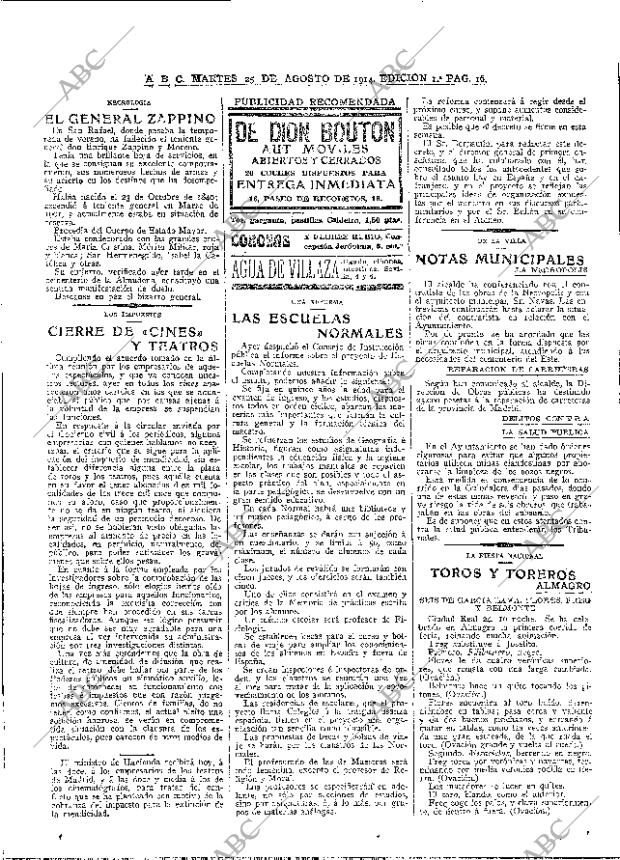 ABC MADRID 25-08-1914 página 16