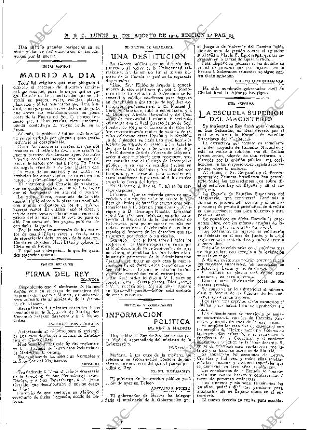 ABC MADRID 31-08-1914 página 13