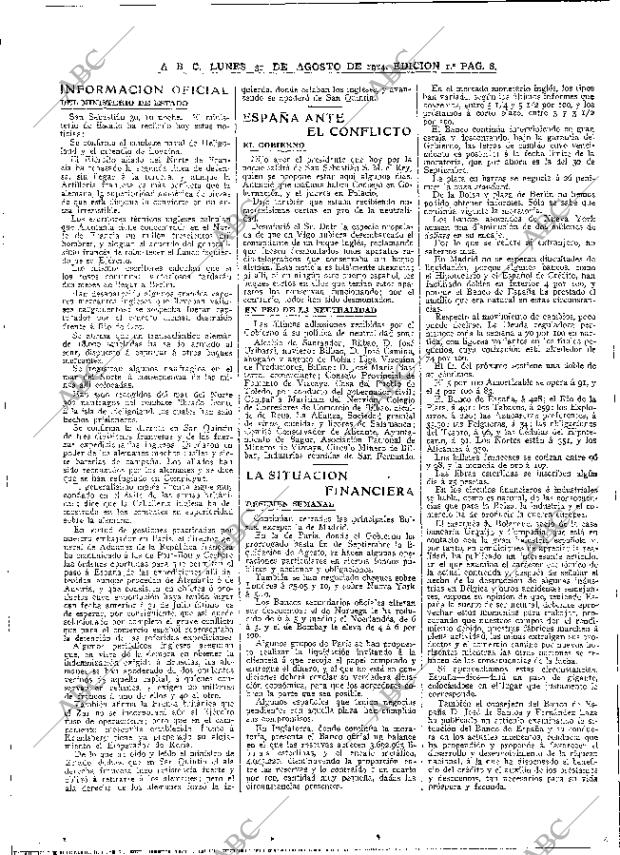 ABC MADRID 31-08-1914 página 8