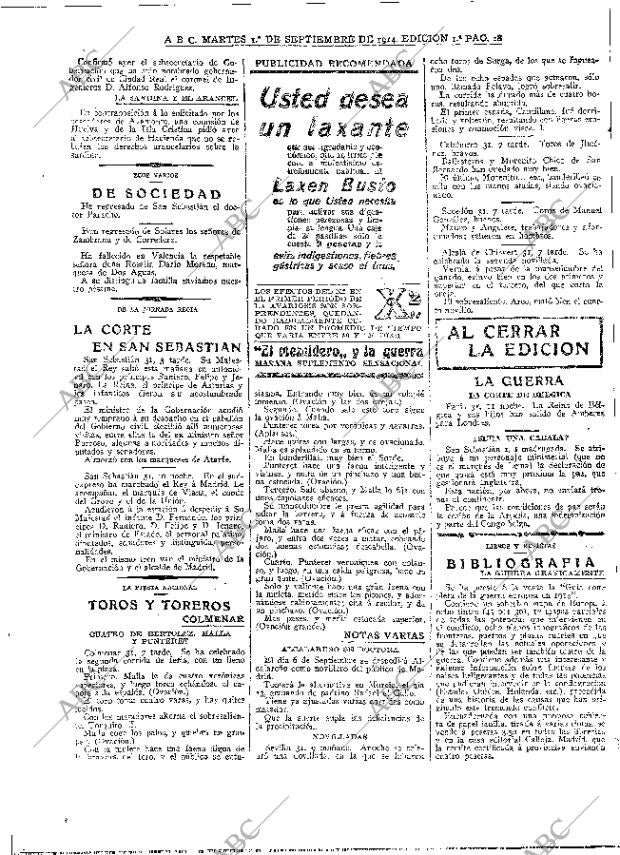 ABC MADRID 01-09-1914 página 18