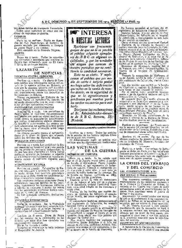 ABC MADRID 13-09-1914 página 13