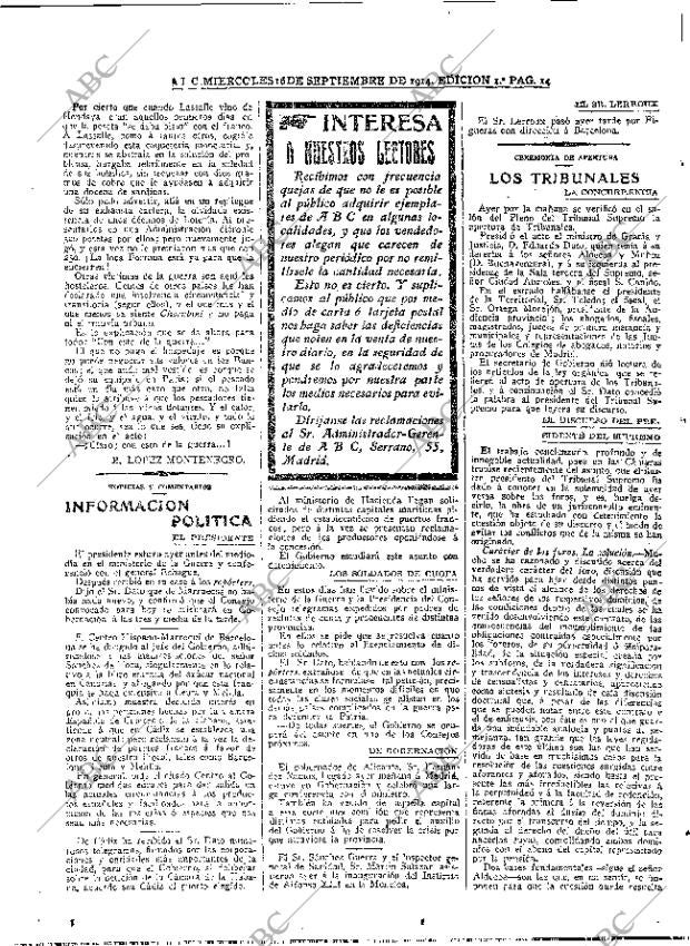 ABC MADRID 16-09-1914 página 14