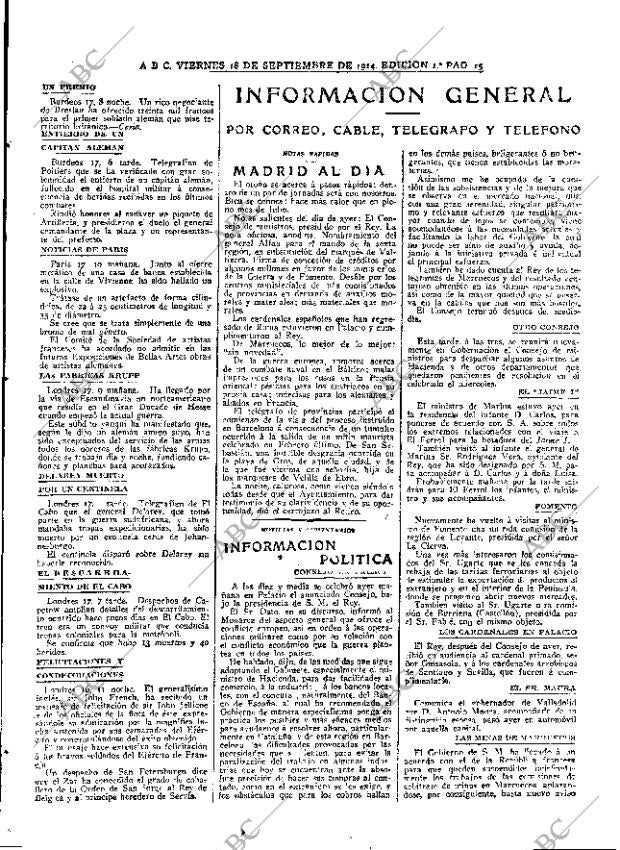 ABC MADRID 18-09-1914 página 15