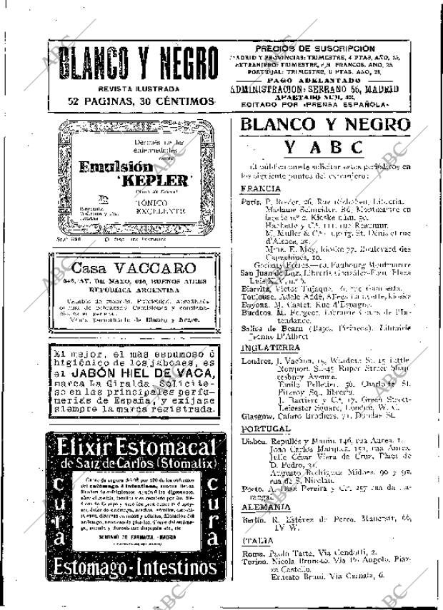 BLANCO Y NEGRO MADRID 27-09-1914 página 2